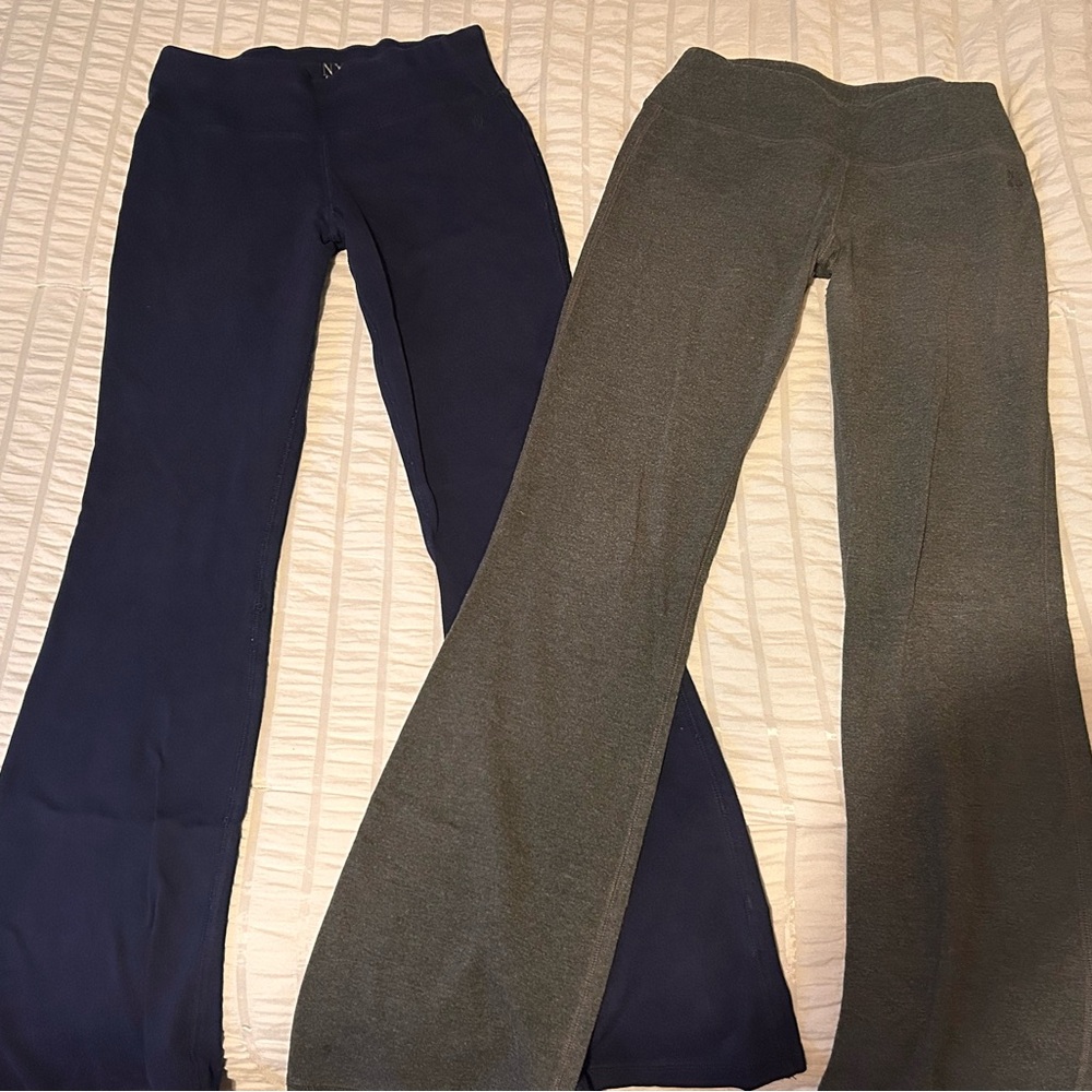 NY&C Navy and Gray Flared Leggings